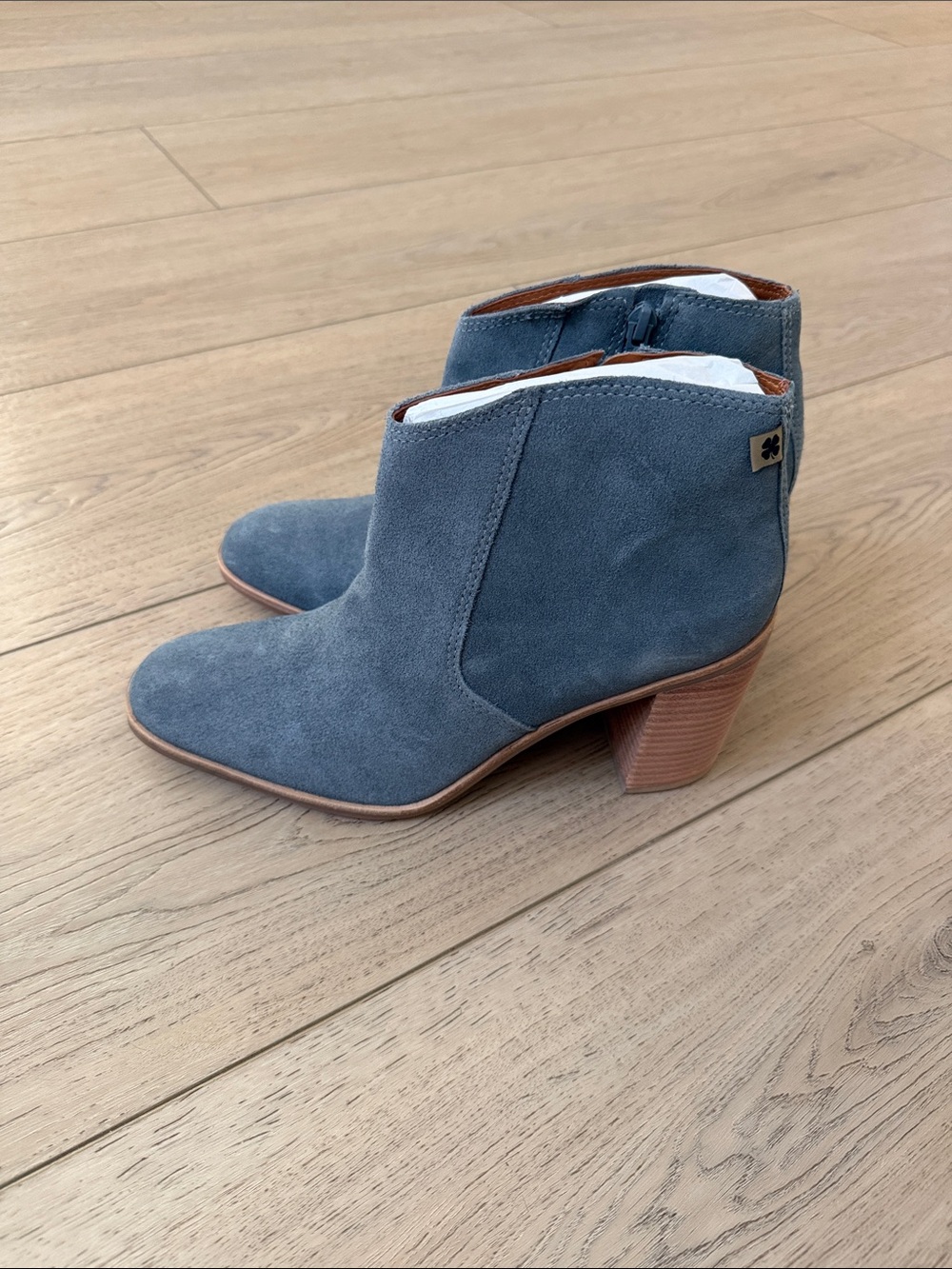 Lucky Brand Slate Blue Suede Ankle Booties